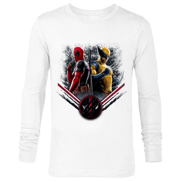Marvel Studios Deadpool & Wolverine Side-by-Side Claw Icon - Long Sleeve T-Shirt for Men - Customized-White