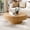 31.5" Natural Ash, variant on Muumblus 31.5" Round Wood Coffee Table, Modern Unique Fluted Accent Center Table for Living Room, Black