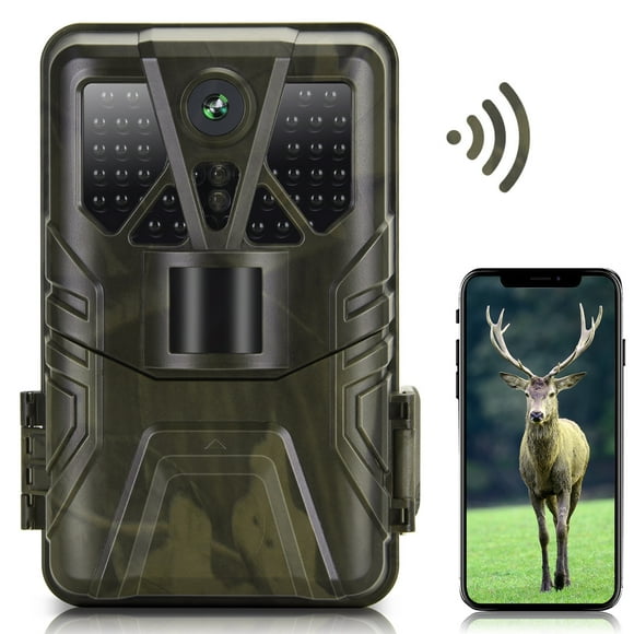 FlyFlise WiFi Trail Camera 4K 36MP BT App Control Hunting Camera Outdoor Game Camera with 65ft Night Vision 120° Detection IP65 Waterproof for Wildlife Scouting Monitoring