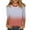 Purple, variant on RXIRUCGD Women's Fashion Printed T-shirt 3/4 Sleeve Blouse Round Neck Casual Tops, Red, Size: XL