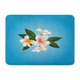 thumbnail image 1 of LADDKE Yellow Frangipani Plumeria Flower Floral Aloha Doormat Floor Rug Bath Mat 30x18 inch, 1 of 1