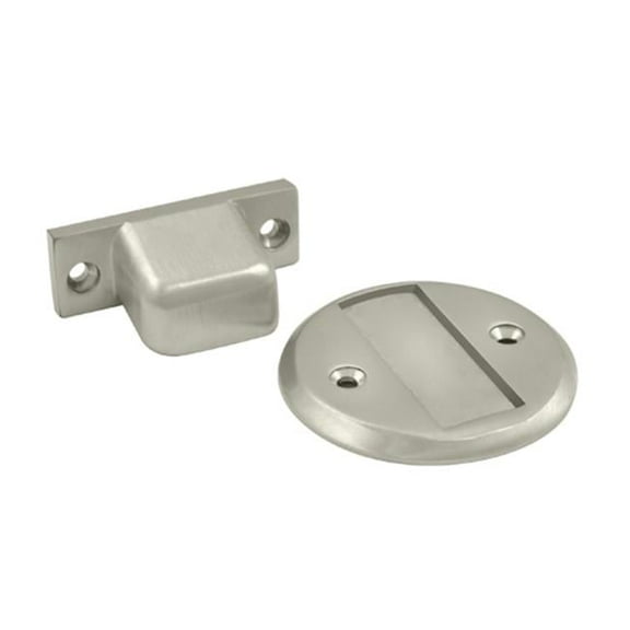 Magnetic Door Holder Flush 2.5 in. Diameter, Satin Nickel - Solid
