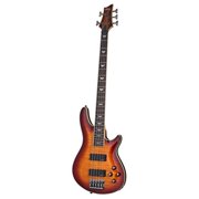 Angle View: Schecter Omen Extreme-5 Electric Guitar, Vintage Sunburst