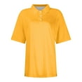 thumbnail image 4 of vigerkar 2025 Womens Golf Polo Shirts Collar Short Sleeve T Shirt Lightweight Moisture Wicking Polo Casual 3 Buttons Outfits Yellow, XXL, 4 of 5