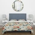 thumbnail image 3 of Designart "Lotus Garden Enchantment" White Floral Bedding Covert Set - Cottage Bed Set With 1 Sham, 3 of 5