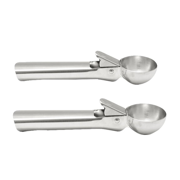 Cinvoph 2pcs Ice Cream Scoop Stainless Steel Ice Cream Scooper Spoon for Home Kitchen Dessert Prep Hard Soft Ice Cream Use 7.5"