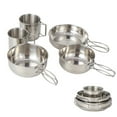 thumbnail image 3 of 5Pcs Camping Cookware Mess Kit Portable Stainless Steel Cooking Pan Bowls Cups for Outdoor Camping Hiking Backpacking Picnic, 3 of 8