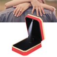 thumbnail image 1 of Necklace Jewelry Box, Necklace Box LED Matte Red  for Anniversary Wedding, 1 of 7