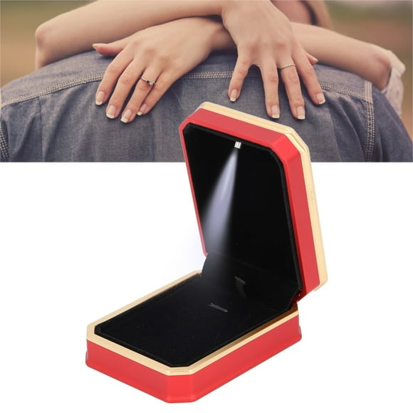 Necklace Jewelry Box, Necklace Box LED Matte Red for Anniversary Wedding