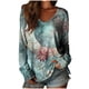 thumbnail image 2 of Uootdi Boho Tops for Women Ethnic Floral Printed Long Sleeve Shirts Vintage Lightweight Casual Loose Graphic Blouses Gift, 2 of 3