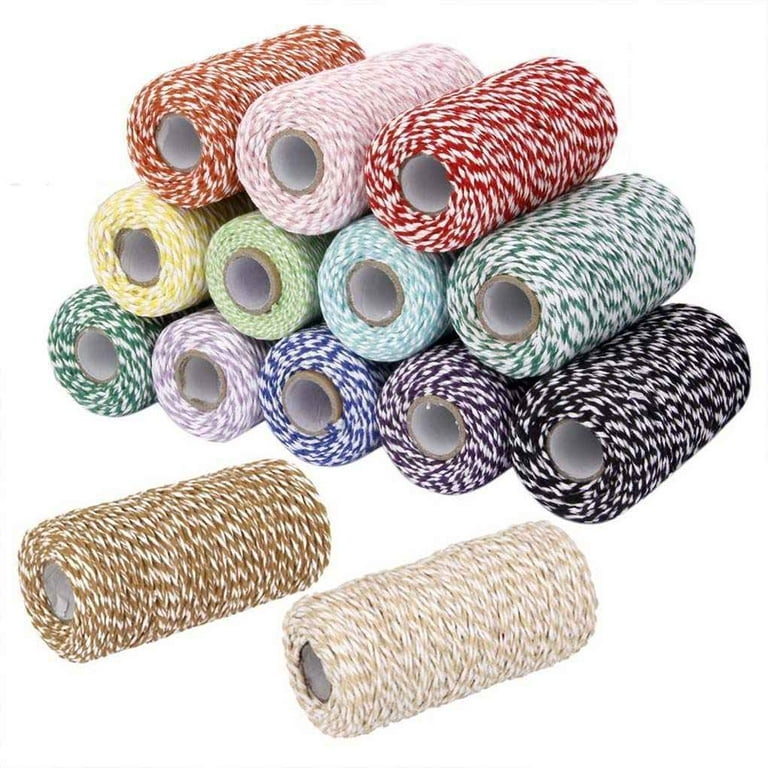 24 Rolls Colored Twine String for Crafts, 2mm Macrame Cord for Gift  Wrapping, 12 Colors (11 Yards Each, 264 Yards Total)