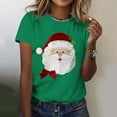 thumbnail image 3 of Christmas Shirts for Women Santa Claus T-Shirt Casual Holiday Xmas Short Sleeve Crew Neck Tee Tops, 3 of 4