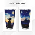 thumbnail image 3 of Balery Cat Under Starry Skies Pattern 20oz Insulated Car Cup with Dual Drink Lids, Stainless Steel Travel Mug Eco-Friendly and Leak-Proof-Straw Two-piece Set, 3 of 8