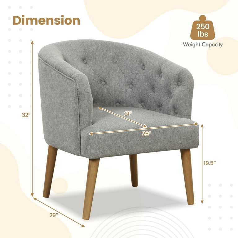 Costway Upholstered Accent Chair Comfy Club Armchair Single