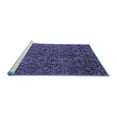 thumbnail image 2 of Ahgly Company Machine Washable Indoor Square Oriental Blue Modern Area Rugs, 4' Square, 2 of 4