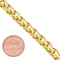 thumbnail image 2 of 7.5mm 14k Yellow Gold Plated Braided Wheat Chain Bracelet, 8 inches, 2 of 7
