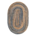 thumbnail image 2 of Unique Loom Braided Chindi Collection Area Rug (5' 1" x 8' Oval Blue and Natural/Natural), 2 of 6