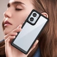thumbnail image 4 of Case for Moto G85 5G,Moto G85 5G Case,Transparent TPU+PC Acrylic Protective Military Grade  Heavy Duty Protection Phone Case for Motorola Moto G85 5G(Black), 4 of 8