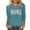Sky Blue tops for women, variant on Summer Saving 2024 Mom Daily Tops for Women 3/4 Sleeve T-Shirts Comfort O-Neck Shirts Casual Letter Print Blouses Loose Fit Pullover Women's 3/4 Sleeve Tops