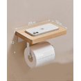 thumbnail image 1 of Self-adhesive wooden toilet roll holder without drilling, 1 of 3