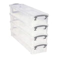 thumbnail image 2 of predolo 4-Piece Storage Box Set: Transparent Design, Stackable, Lockable, Multi-purpose, Gray, 2 of 8