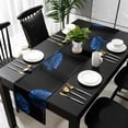 thumbnail image 3 of Blue Rose Table Runner 36 Inches Long, Vintage Abstract Garden Flower Floral Black Kitchen Coffee Dining Table Decoration for Home Party Birthday Wedding Home Decor 13x36 Inches, 3 of 8