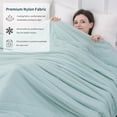 thumbnail image 4 of Size Cooling Comforter & Throw Blanket, Dual-Sided Ice Blanket for Hot Sleepers, Night Sweats , for Bed, Couch, Travel (Green, 86"x79"), 4 of 7