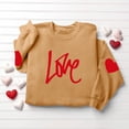 thumbnail image 5 of Craaazy Women's Casual Love Heart Round Neck Long Sleeve Cozy Sweatshirts Gifts, 5 of 5