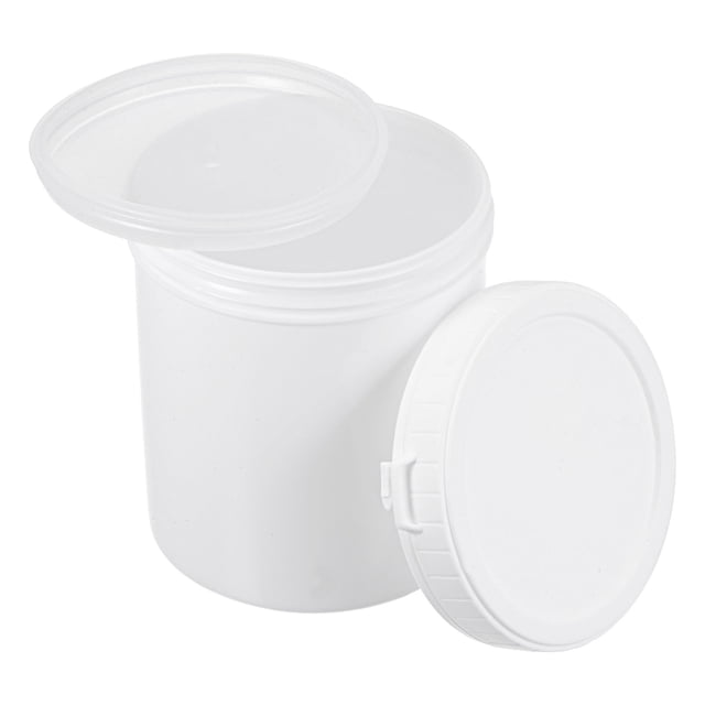 Unique Bargains Plastic Paint Pail 0.26-Gallon/1000mL with Sealing Strip Lids White 2Packs