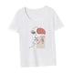 thumbnail image 5 of Camiseta para mujer Tops de verano Camiseta cómoda con cuello redondo para Holiday Street M, 5 of 7