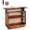 thumbnail image 5 of Tribesigns Farmhouse Storage Straight Bar with Stemware Racks and Wine Racks, Caramel Brown, 5 of 7
