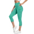 thumbnail image 3 of Breezora Women's High Waisted Seamless Yoga Capri Pants - Breathable Cationic Fabric with Pockets, Workout and Running Tights, 3 of 5