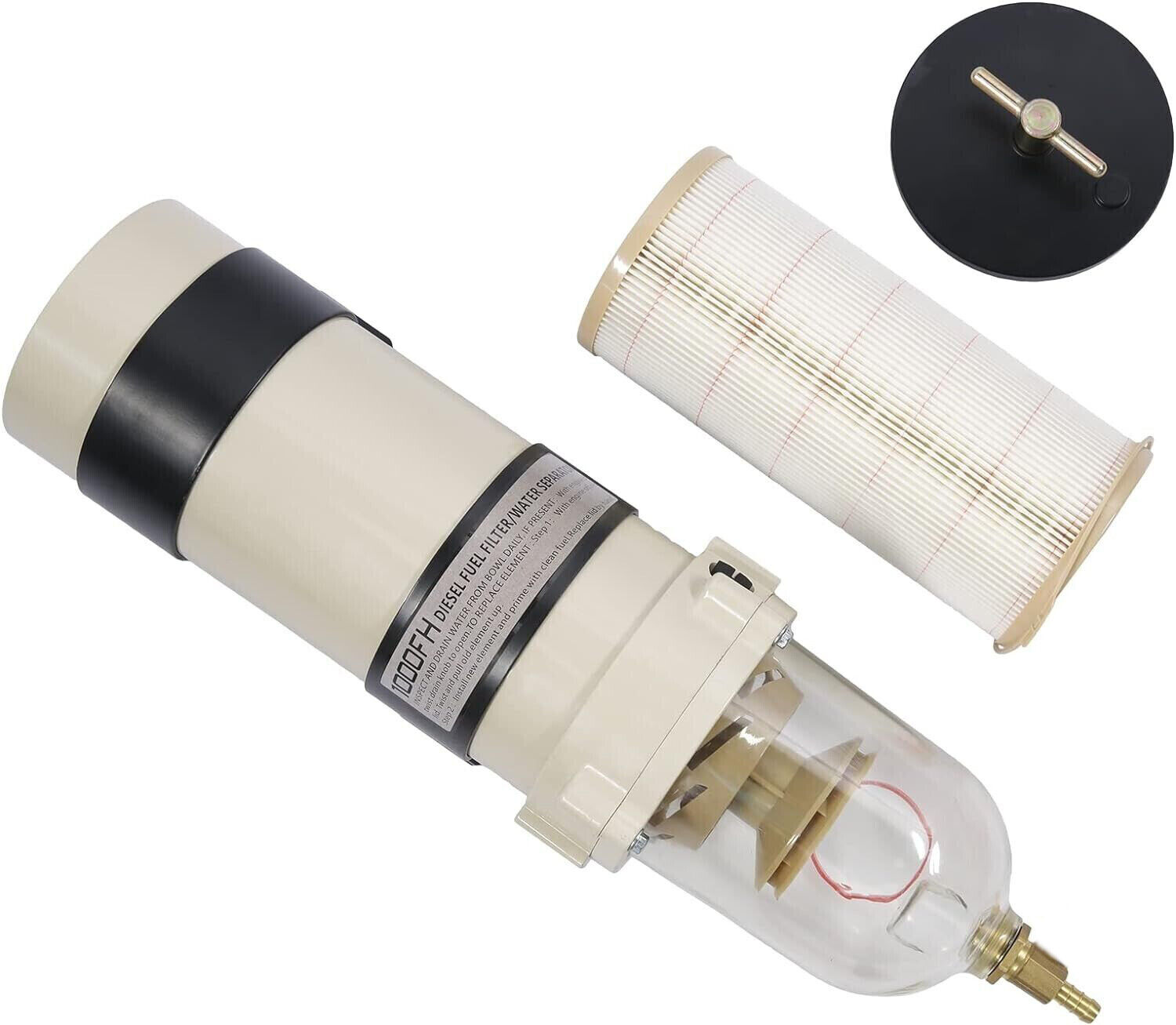 AUTOSTAR2001 1000 Series Fuel Filter Water Separator - 180GPH Diesel - Replaces 1000FH