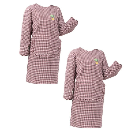 2Pack Cooking Long Sleeve Aprons For Women With Pockets Kitchen Cute Waitress Apron For Women Smoc Apron Sleeve Home Decor