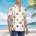thumbnail image 6 of Picia Funny Chicken Gentle Cotton Regular Fit Short Sleeve Casual Hawaiian Shirt for Men-Large, 6 of 8