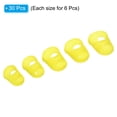 thumbnail image 3 of Uxcell Rubber Finger Tips Silicone Thumb Fingertip Protector Thimble for Guitar Playing Yellow 5 Size Assorted 30 Pack, 3 of 6