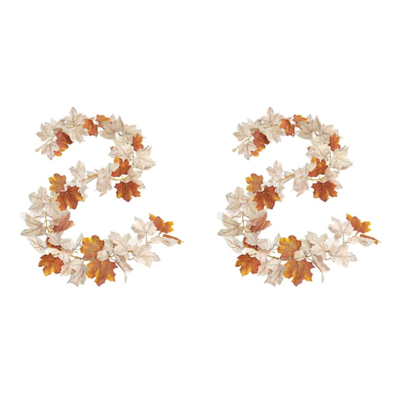 Fall Maple Leaf Garland 6Ft White Artificial Autumn Hanging Vine for Thanksgiving Home Indoor Outdoor Party Fireplace Wedding Christmas Seasonal Decor