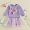 thumbnail image 5 of Jxzom Toddler Baby Girl Birthday Outfits 1-5 Years Birthday Girl Letter Embroidery Long Sleeve A Line Dress Cute Tutu Tulle Birthday Dress, 5 of 9
