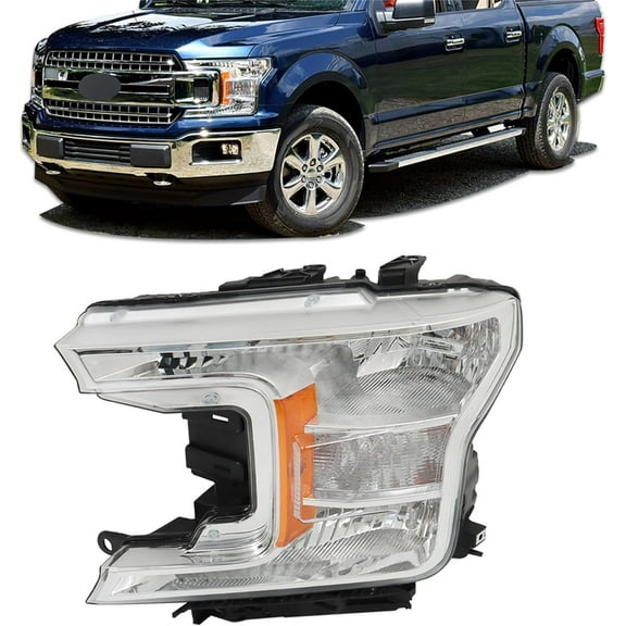 labwork Headlight Assembly Replacement for Ford F150 2018-2020 Headlights Halogen Projector Set Driver Side LH KL3Z13008D