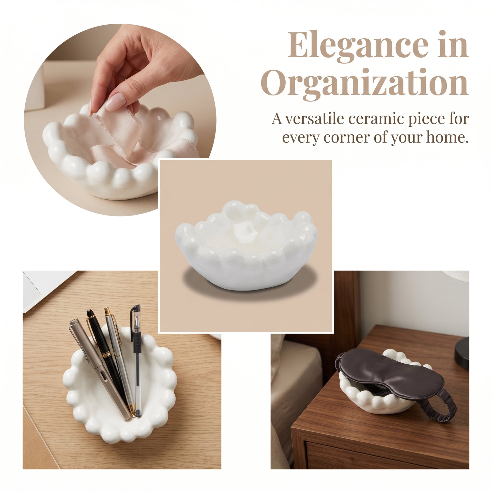 Unique Bargains Aesthetic White Cloud Ceramic Storage Jar with Lid White 5" x 4.6" x 2.2"
