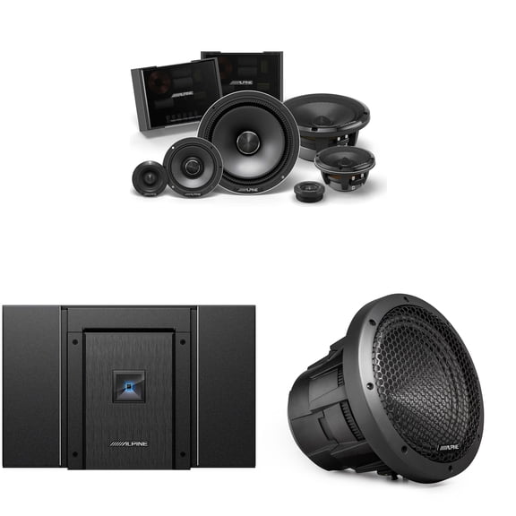 Alpine HDA-V90 Status Hi-Res 5-Ch Amp w/ HDZ-653S 6.5" Slim 3-Way & HDZ-W10 10" Sub Upgrade Bundle