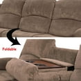 thumbnail image 3 of Bonded Leather Living Room Furniture Set Reclining Sofa Set Loveseat Furniture Sets in Living Room Sofa Recliners (3 Pieces, Brown), 3 of 13