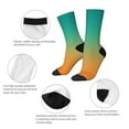 thumbnail image 3 of Fotbe Orange To Teal Gradient1 Pattern Long Socks for Men & Women – Breathable & Stretchy Compression Socks, Ideal for Running, Travel, and Everyday Wear Size 5-11, 3 of 6
