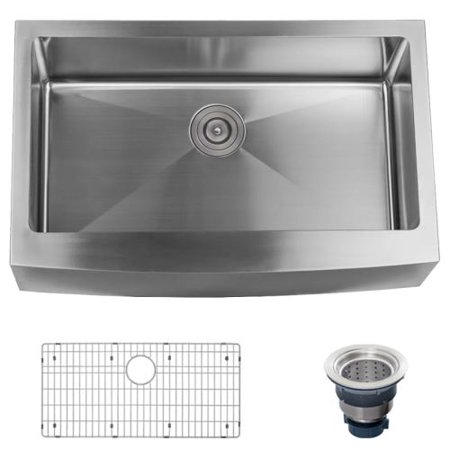 Miseno MSS3320F Farmhouse 33" Single Basin Stainless Steel Kitchen Sink with Apr