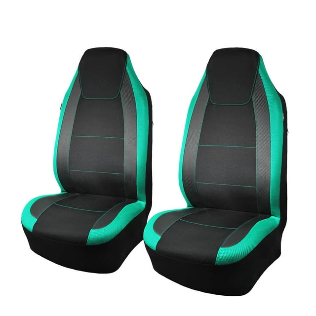 Fundas para asientos de coche Flying Banner, fibra de carbono, malla de aire, color menta