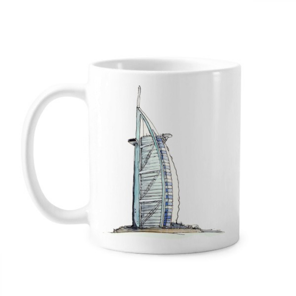 Burj alArab luxury hotel Dubai Mug Pottery Cerac Coffee Porcelain Cup
