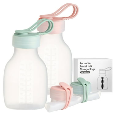Totmizby Breast Milk Storage Bottles Collection Bottles,2-Pack,8 oz,Blue Pink