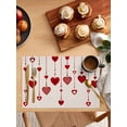 thumbnail image 5 of Valentines Love Heart Placemats Set of 4, Red Love Heart Rustic Burlap Placemats for Dining Table, Place Mats for Kitchen Tabletop, Waterproof Wipeable Dining Table Mats Set, 5 of 9