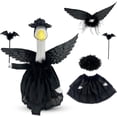 thumbnail image 6 of EaseDay Halloween Porch Goose Outfit Black Witch Costume Set with Wings Hat Wand Skirt for 23 Inch Lawn Goose Lawn Goose Clothes Fall Outdoor Decor, 6 of 9