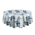 thumbnail image 5 of Blue Butterfly Pattern Round Tablecloth 60"x60",Wrinkle Wipeable Table Cloth for Kitchen Dining Room Picnic Patio Party, 5 of 6